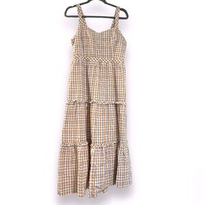 Madewell Tiered Gingham Ruffle Dress size 4